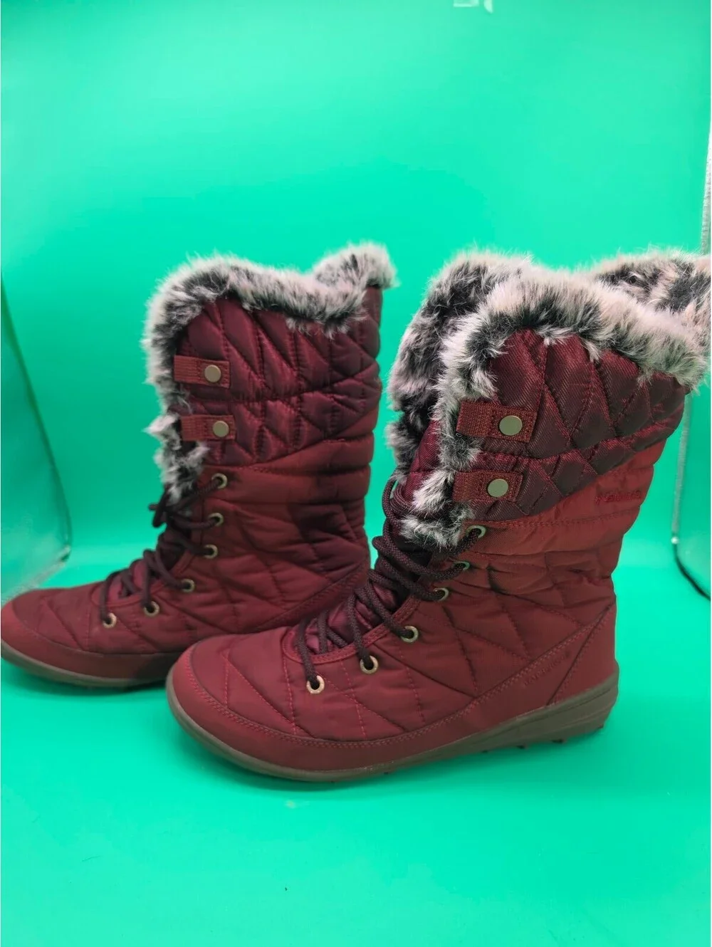 Columbia Minx Mid III Omni-Grip Winter Boots Women's Size 10 Burgundy